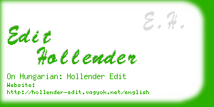 edit hollender business card